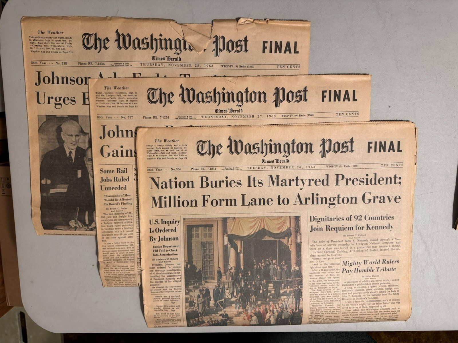 THE WASHINGTON POST-SPECIAL COMMEMORATIVE EDITION-NOV 22-28 1963 KENNEDY SHOT