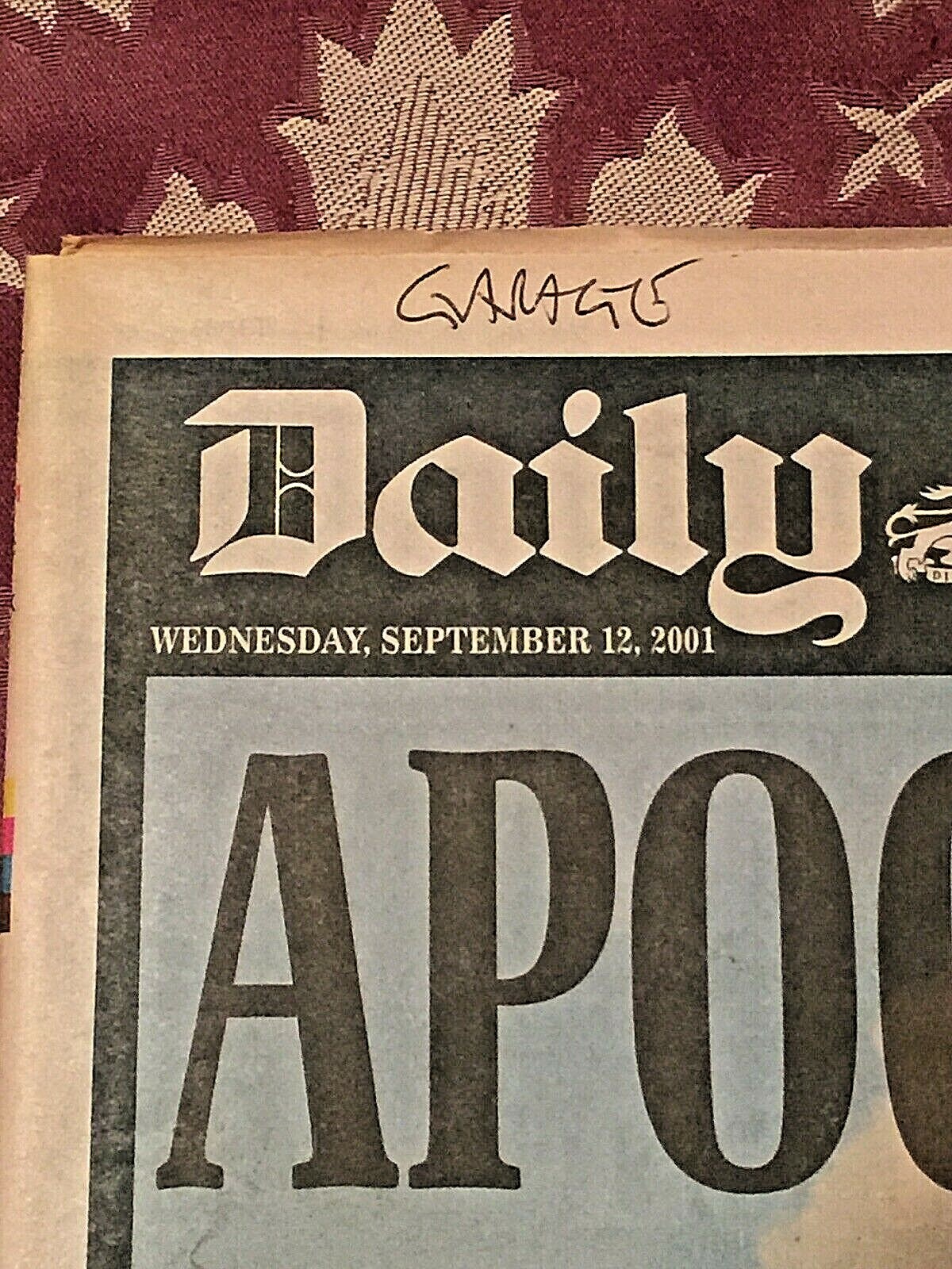 * 6 x Daily Mail Newspapers – 12th to 17th September 2001 9/11 Editions – RARE *