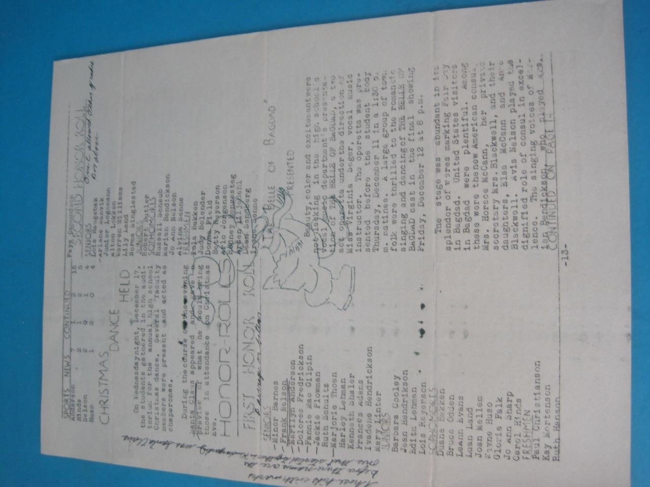 LOT OF 14 THE VIKING NORTHWOOD HIGHSCHOOL IOWA 1947-1948 NEWSPAPER BOOKLET RARE