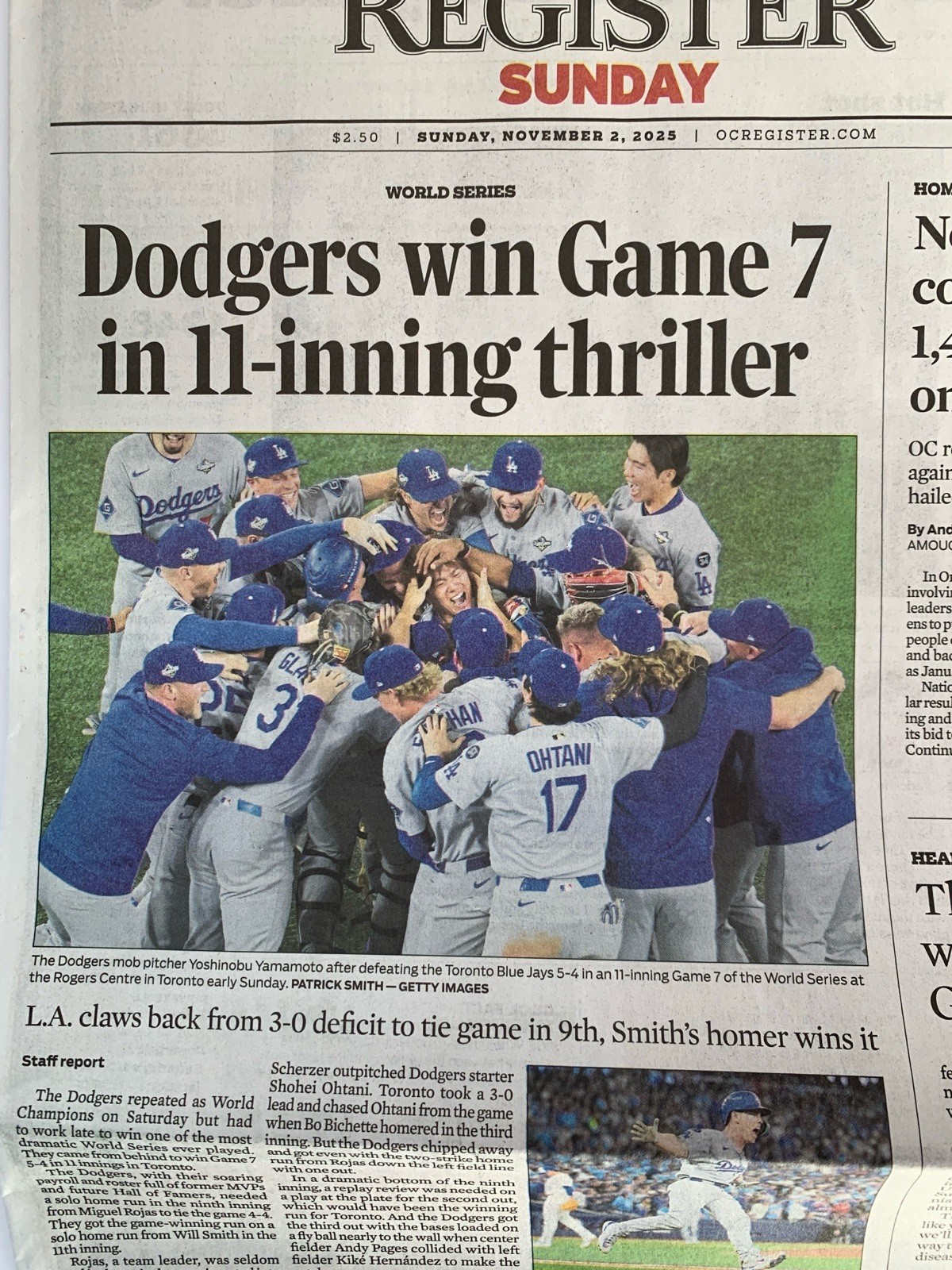Los Angeles Dodgers World Series Championships & LA Parade ~ OC Register 2025
