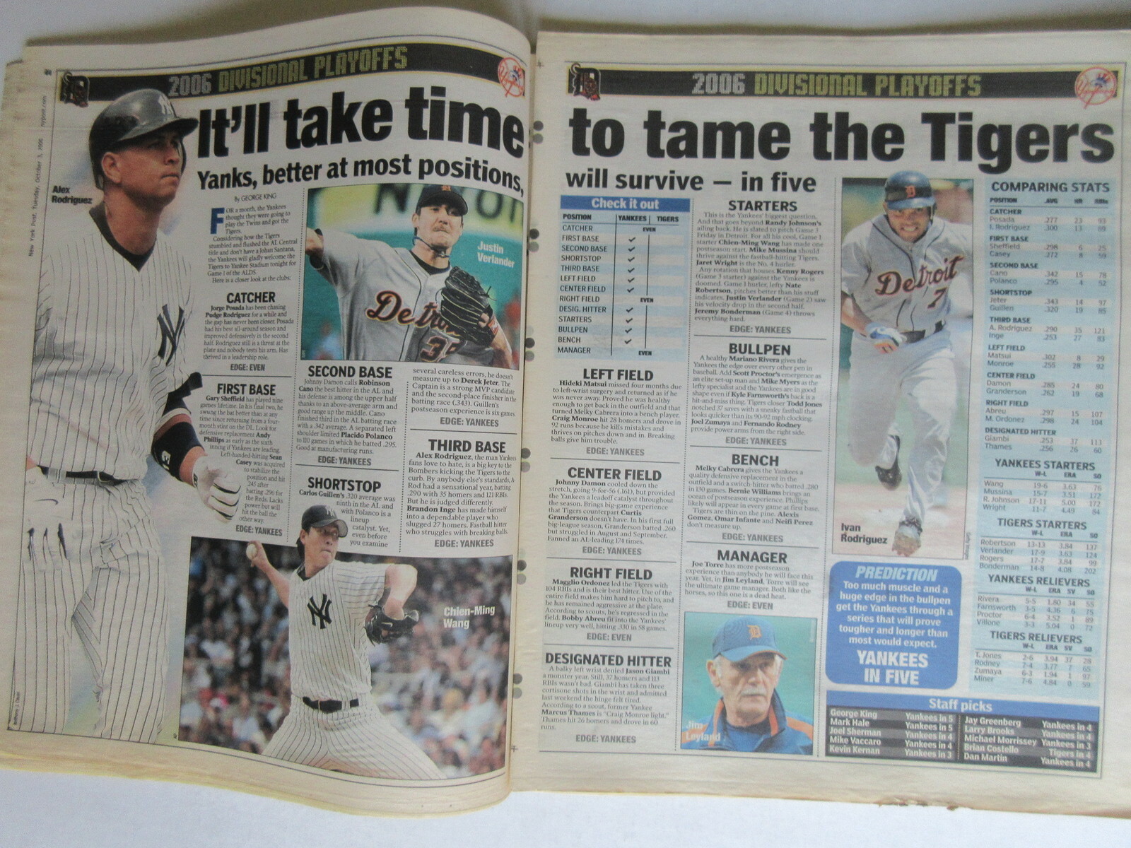 2006 NEW YORK DAILY NEWS MLB BASEBALL PLAYOFFS SPECIAL SECTION METS YANKEES