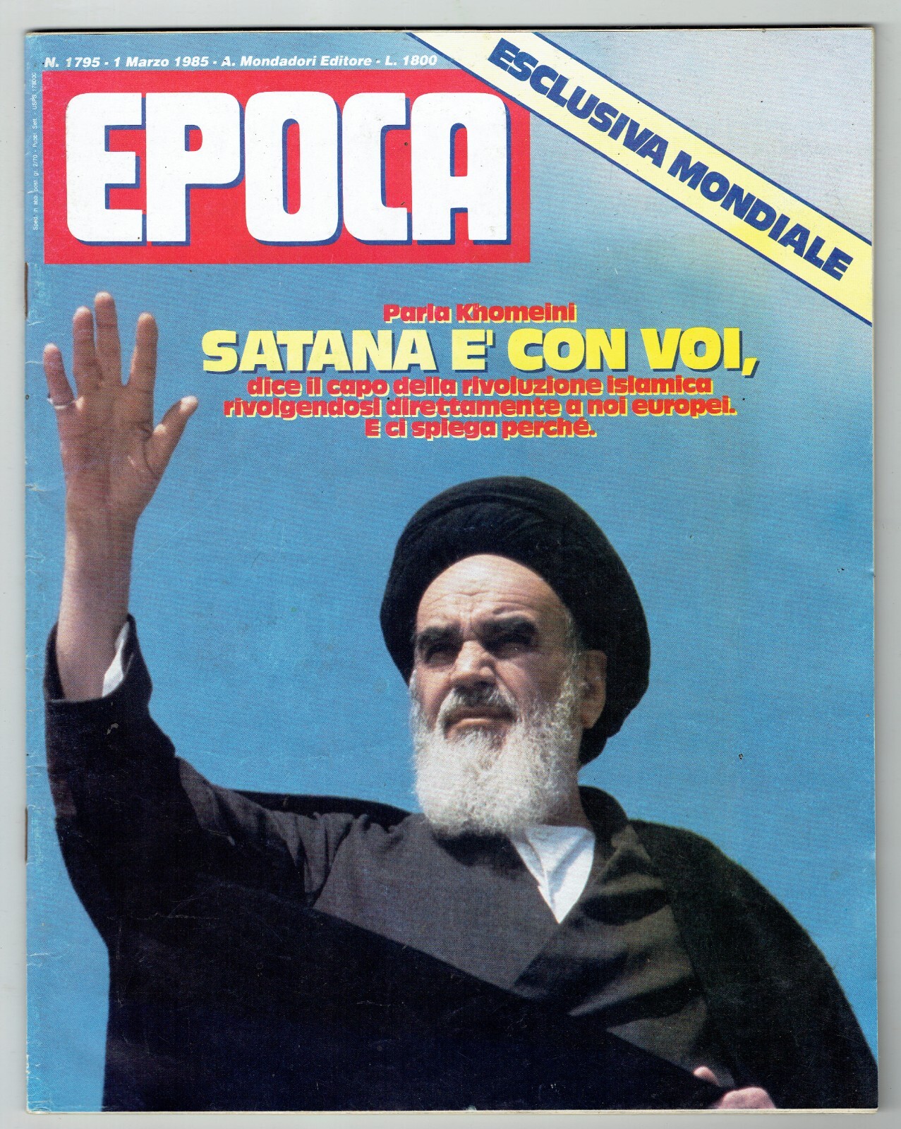 ERA 1985/1795=KHOMEYNI=BRONZI RIACE=UGO LA MALFA=RICCARDO BACCHELLI=GINO PAOLI