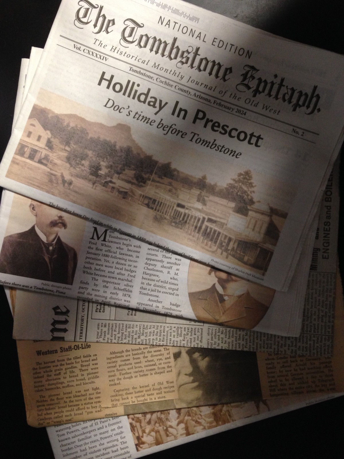 4 Newspaper lot, Tombstone Epitaph, Arizona. Nice!