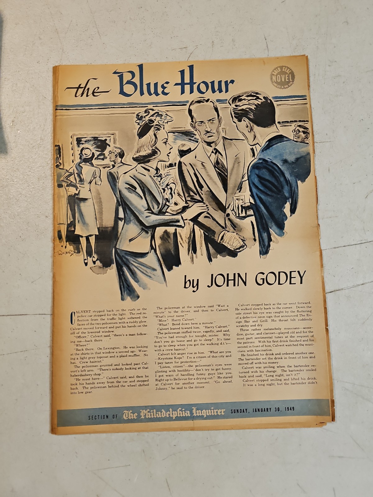 Philadelphia Inquirer- The Sunday Novel. January 30, 1949. The Blue Hour