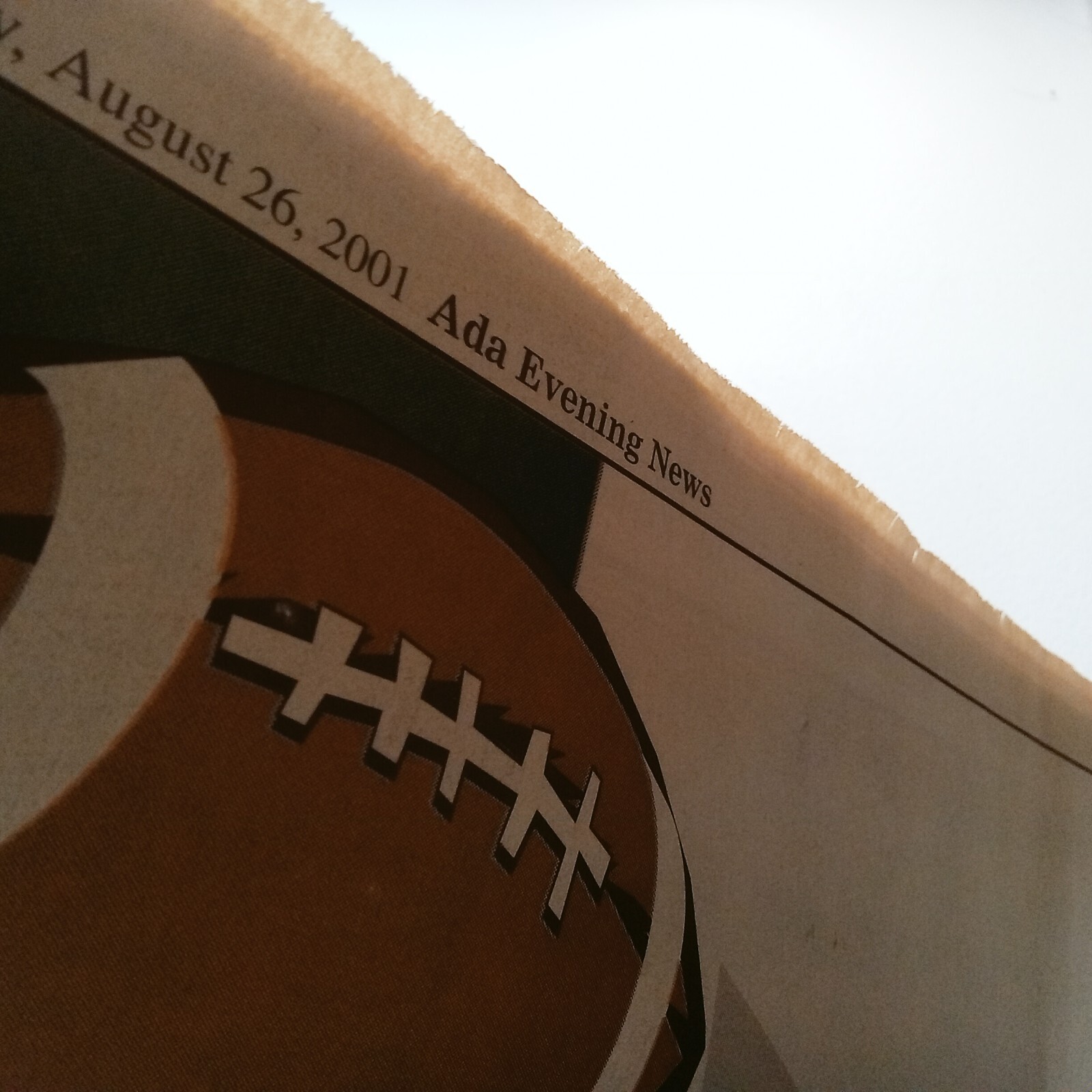 Ada Evening News Aug. 26 2001 Ada Cougars High School Football Chuckie Caufield