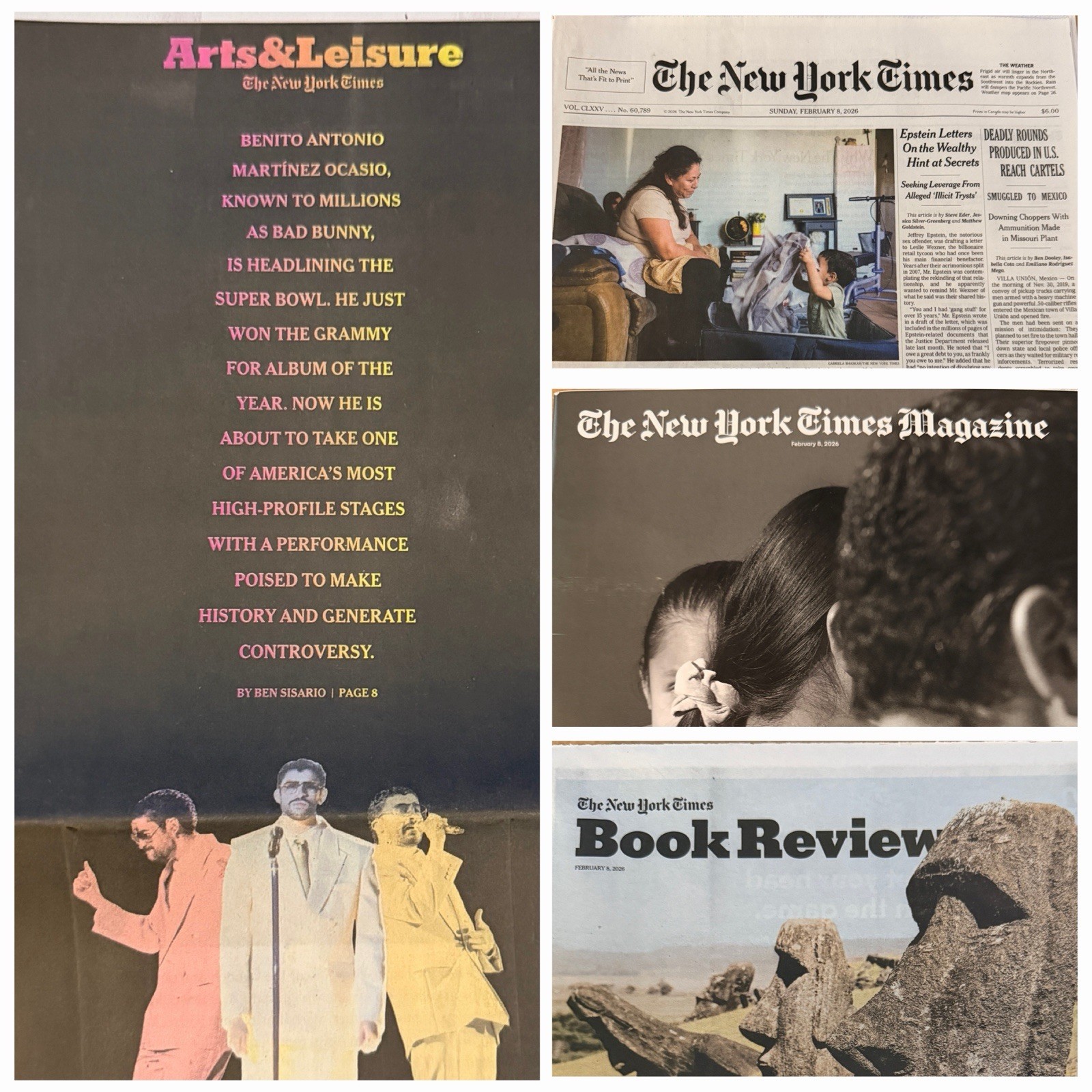 The New York Times Newspaper February 8 2026 SUNDAY Complete Print Paper UNREAD