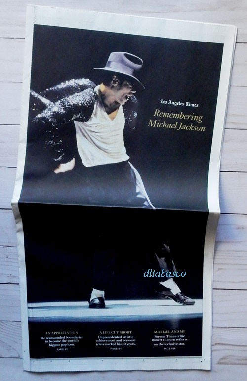 MICHAEL JACKSON Tribute Special Section Los Angeles Times LA Newspaper Memorial