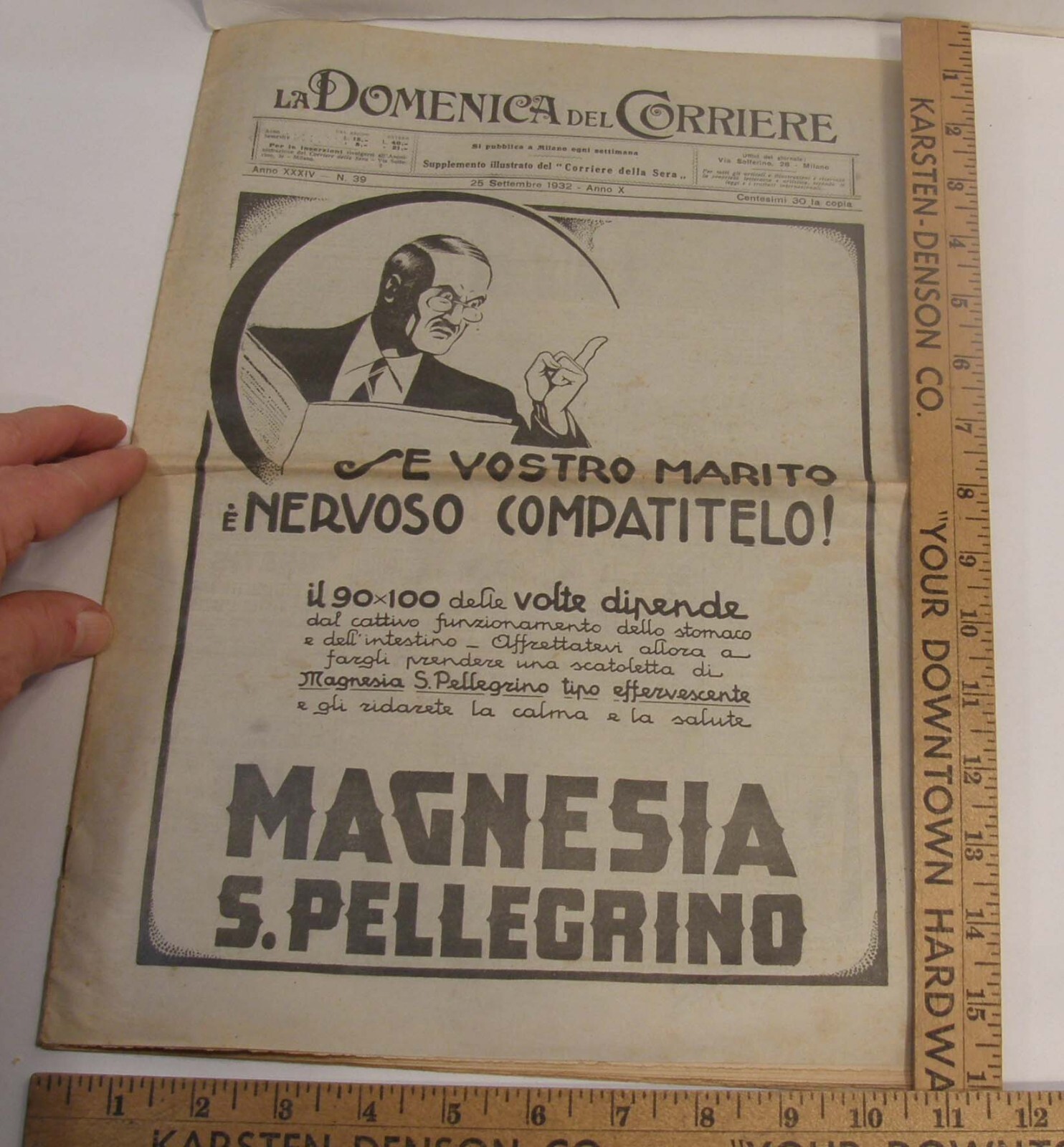 SEPTEMBER 1932 LA DOMENICA DEL CORRIERE ITALIAN NEWSPAPER QUEEN ELENA COVER