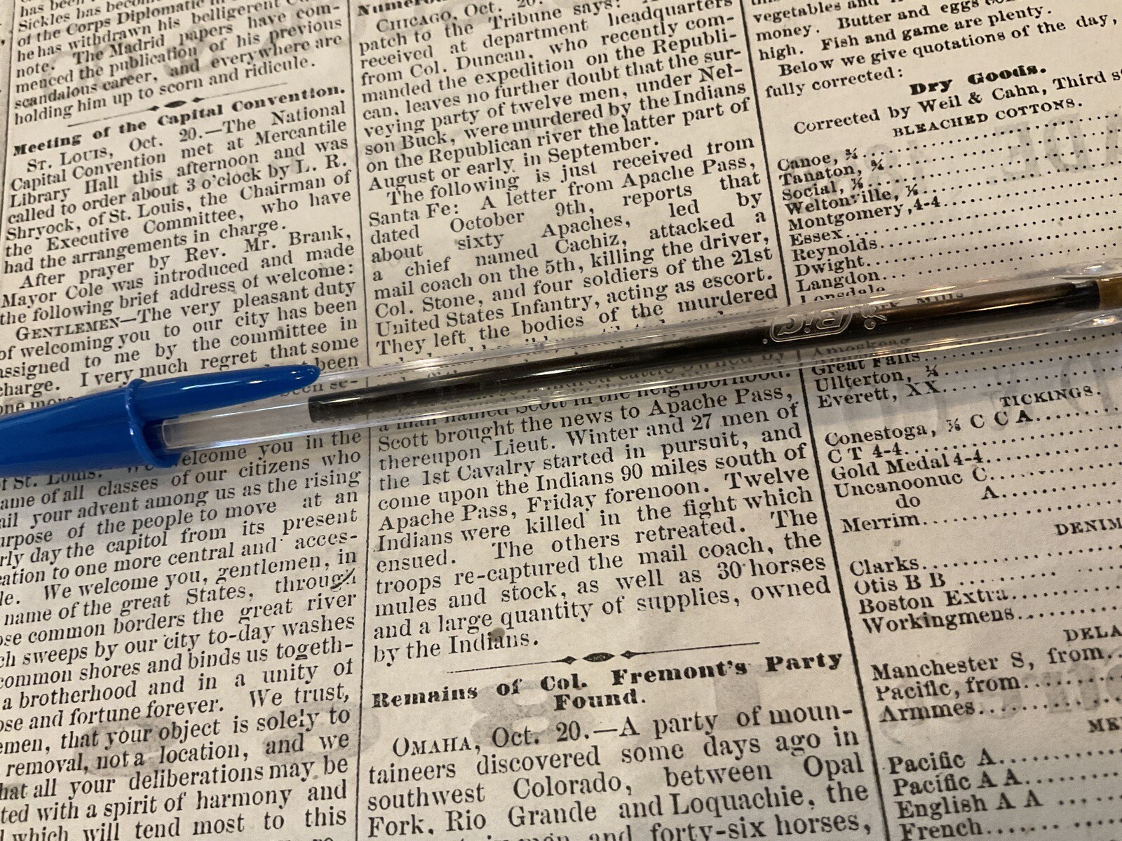4 Missouri Civil War Reconstruction News 1869 St Joseph Negros Cachiz Apache