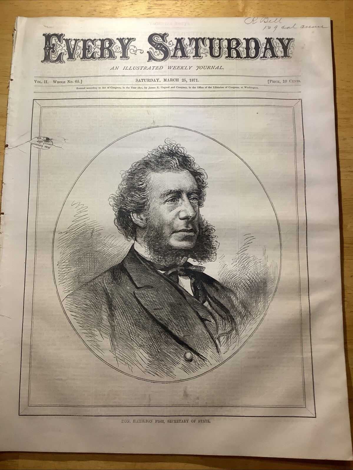 1871 RARE EVERY SATURDAY NEWSPAPER ~ WONDERFUL PRINTS!