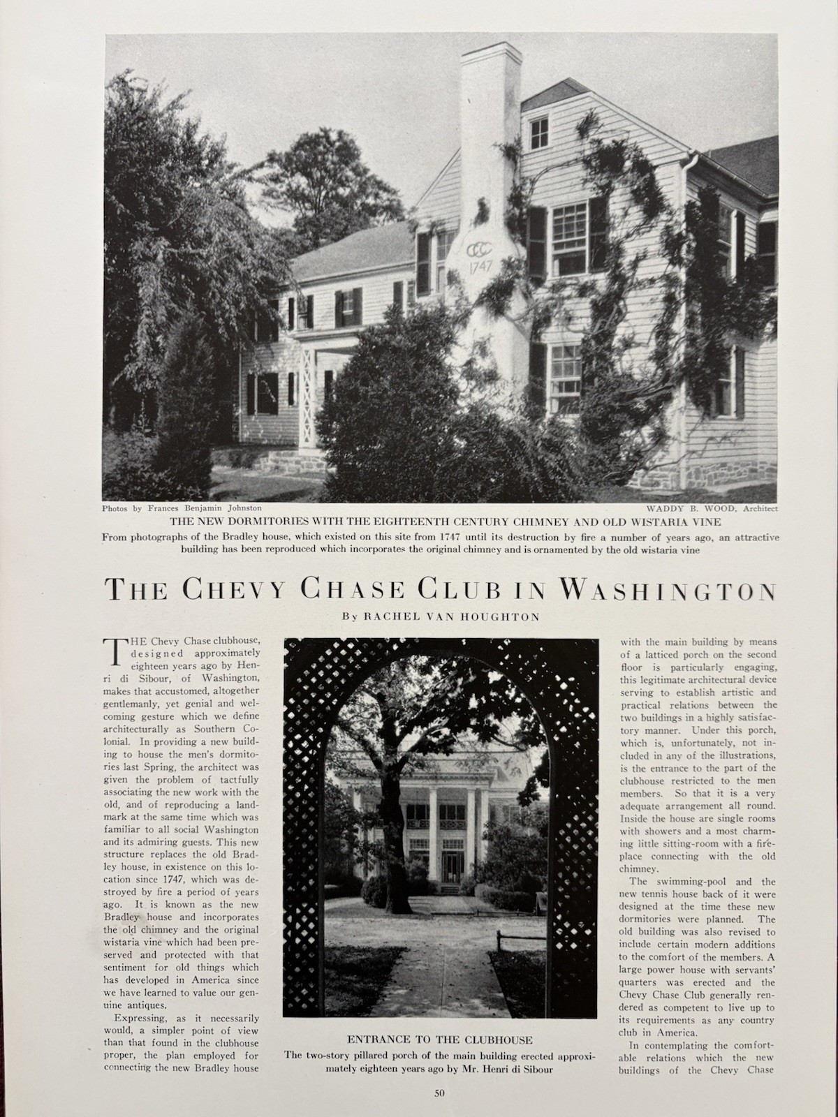 Chevy Chase Club Clubhouse Washington Vintage Magazine Article Photos 1927