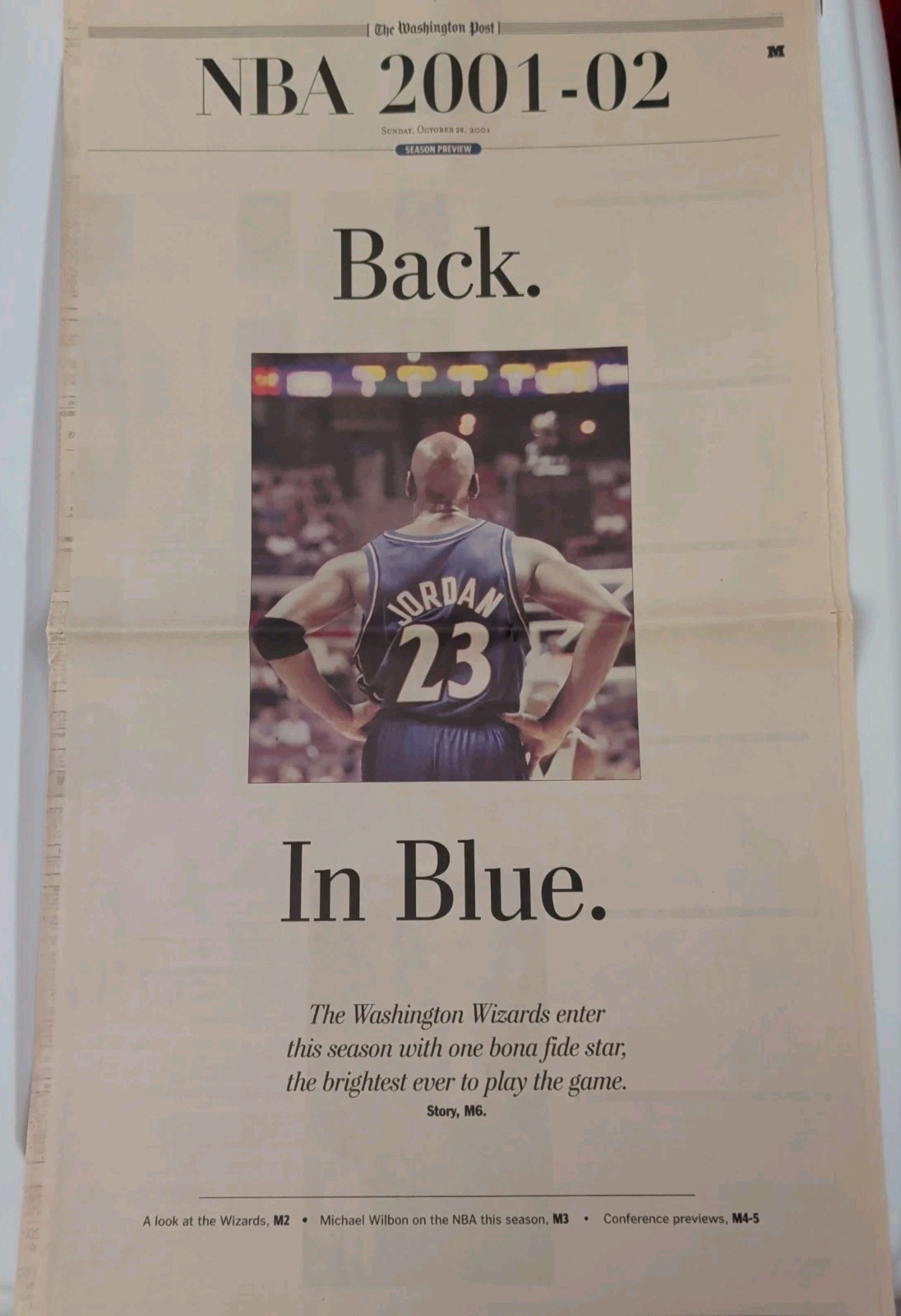 Michael Jordan – Wizards – Washington Post NBA 2001-02 Insert October 28, 2001