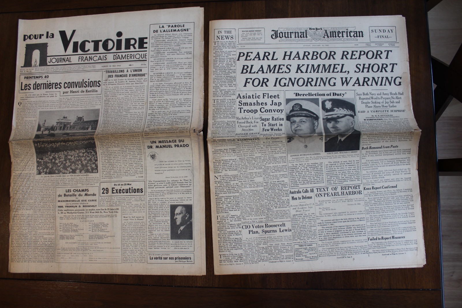 LOT of Vintage Newspapers (New York and France 1930s and 1940s)