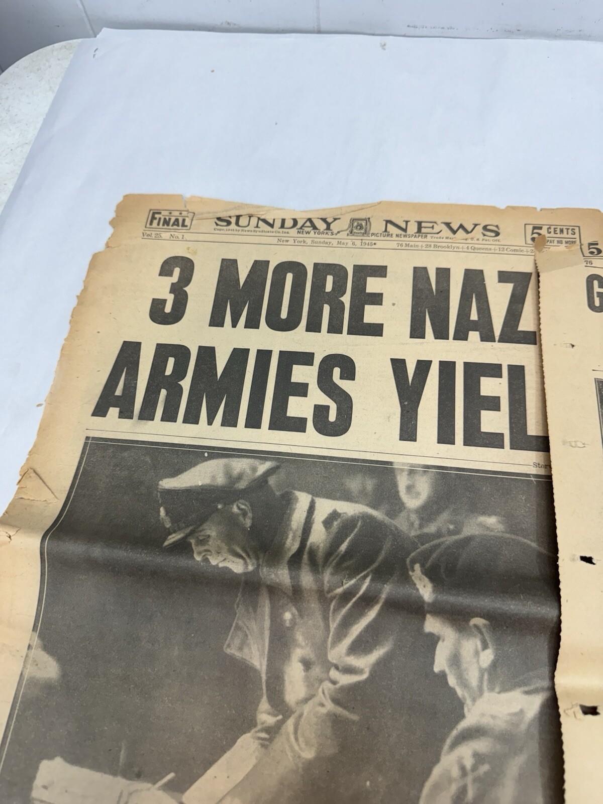 1940s New York Sunday News Front Pages WWII Nazis Giants Dodgers