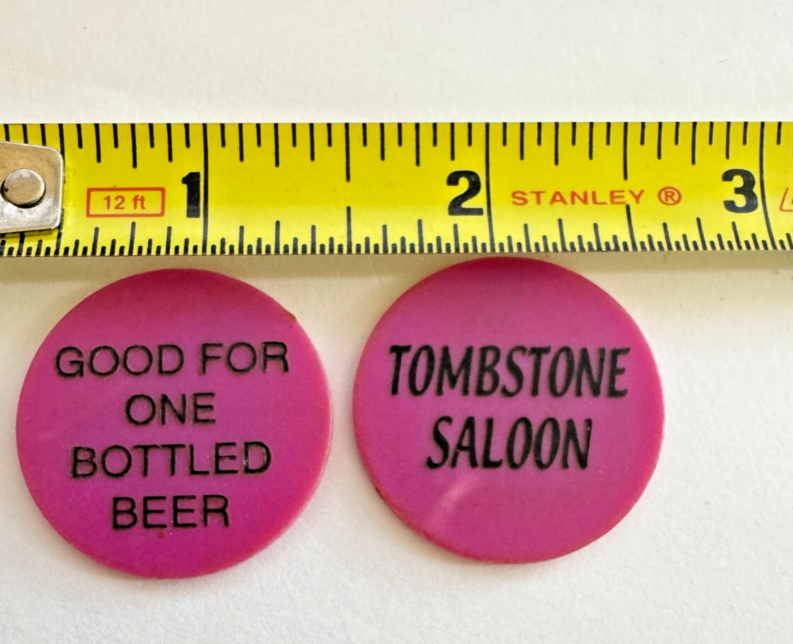 KIRKLAND NEW YORK NY TOMBSTONE SALOON / GOOD FOR ONE BOTTLE BEER TRADE TOKEN