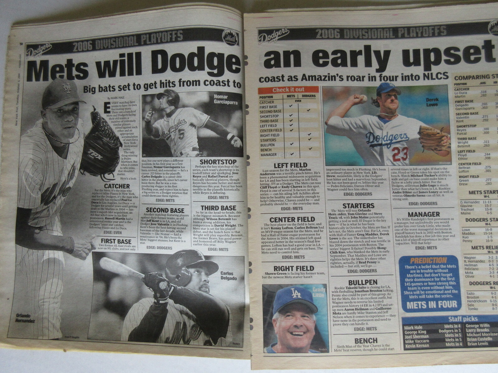 2006 NEW YORK DAILY NEWS MLB BASEBALL PLAYOFFS SPECIAL SECTION METS YANKEES
