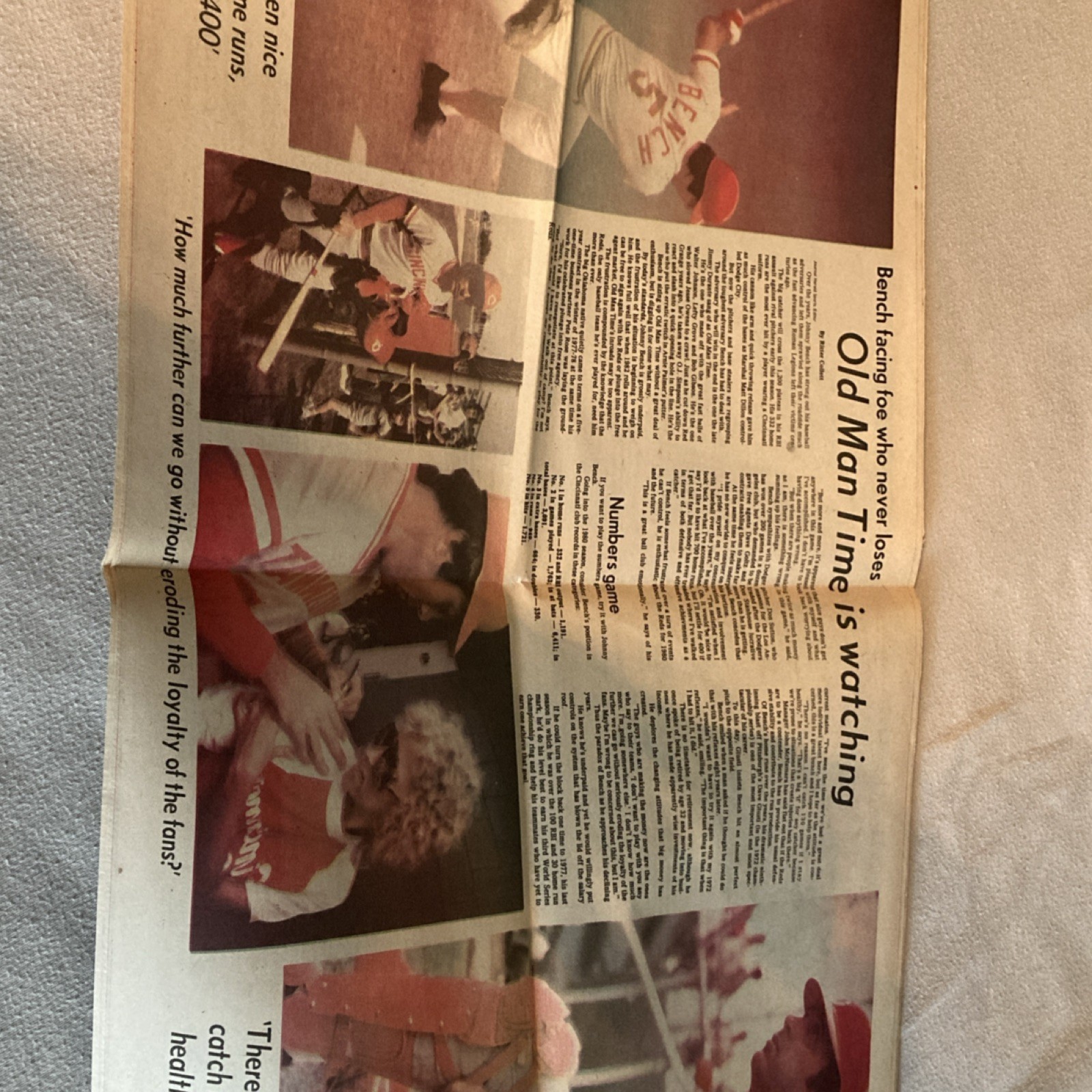 Journal Herald 1980 Cincinnati Reds Souvenir Baseball Section Newspaper