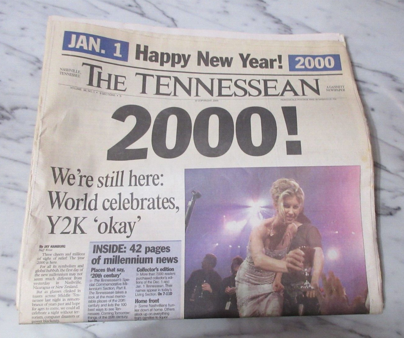 Jan 1 2000 New Year The Tennessean Newspaper Vtg Nashville TN History Faith Hill