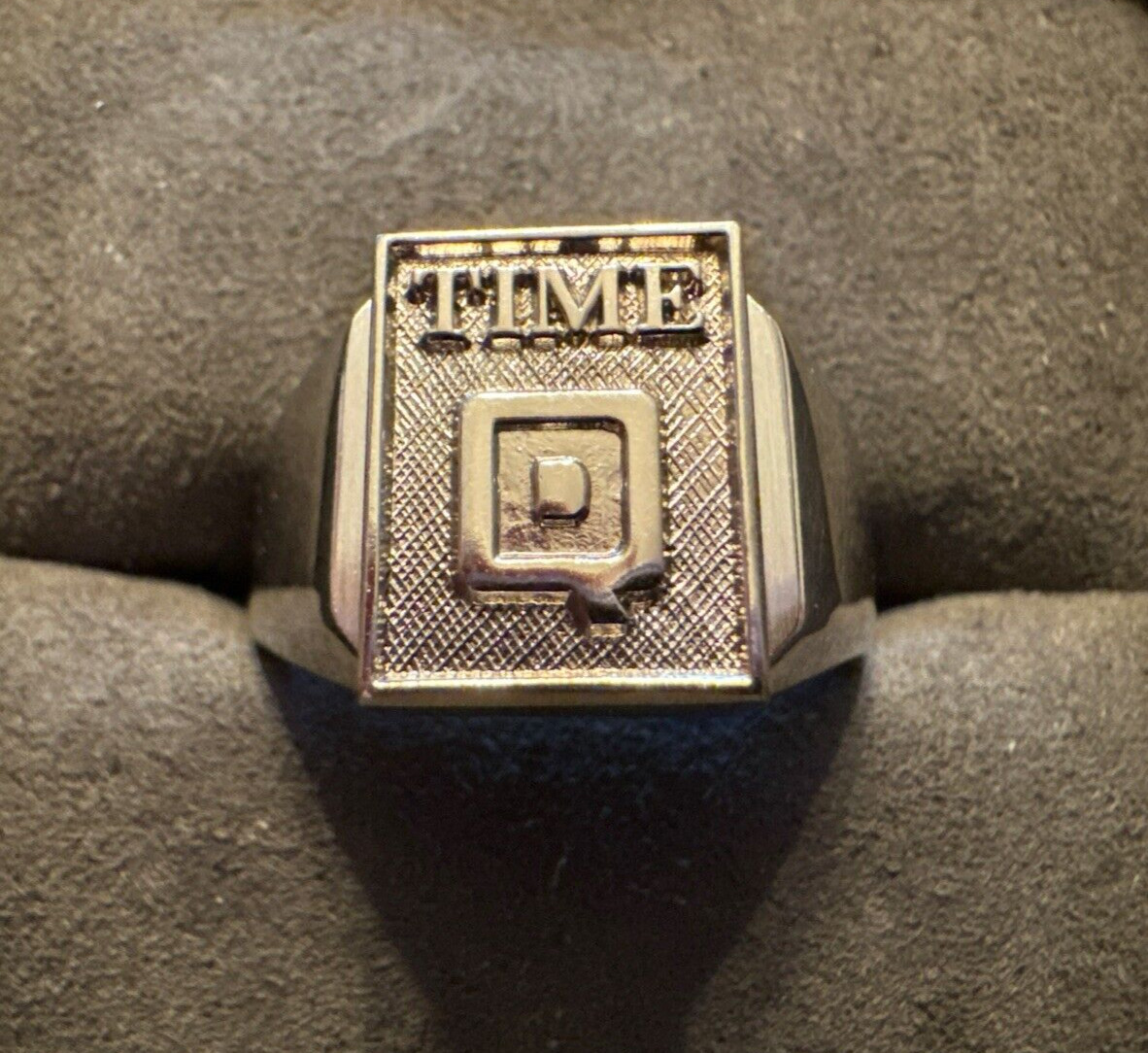Tiffany & Co. Sterling Silver Time Magazine Pin on Sterling Signet Ring 10.75