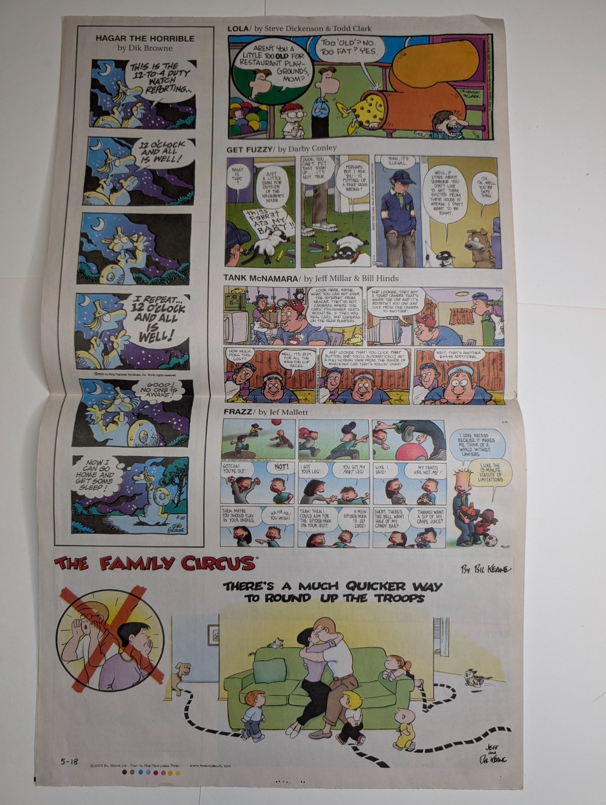 2003 Waterloo Cedar Falls IA Courier Sunday Comics Peanuts Garfield Schulz Vtg