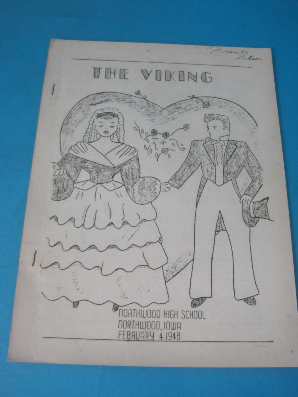 LOT OF 14 THE VIKING NORTHWOOD HIGHSCHOOL IOWA 1947-1948 NEWSPAPER BOOKLET RARE