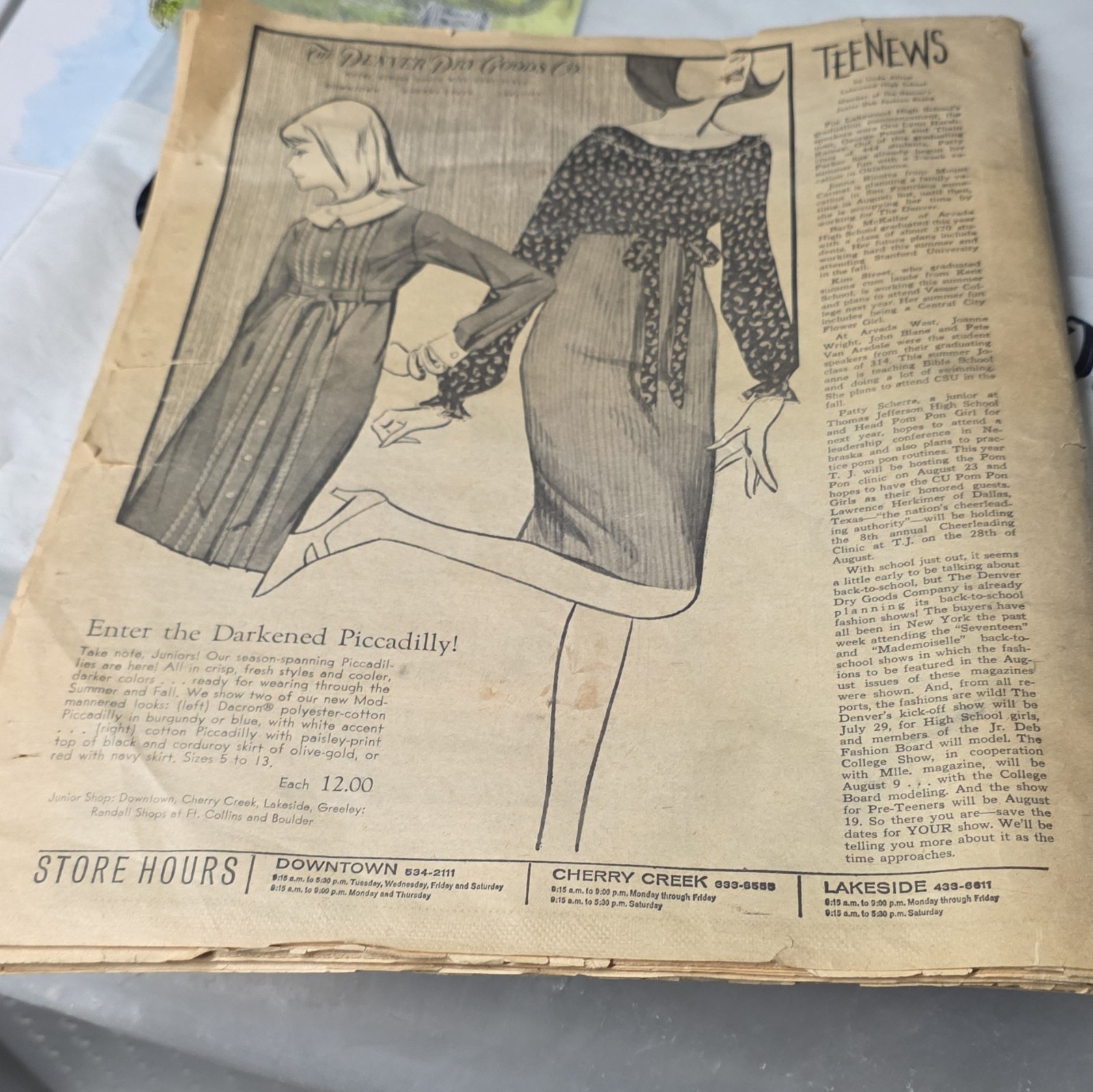 Rocky Mountain News Newspaper Issue: 21 Dead In Flood; Elvis “Tickle Me” Ad