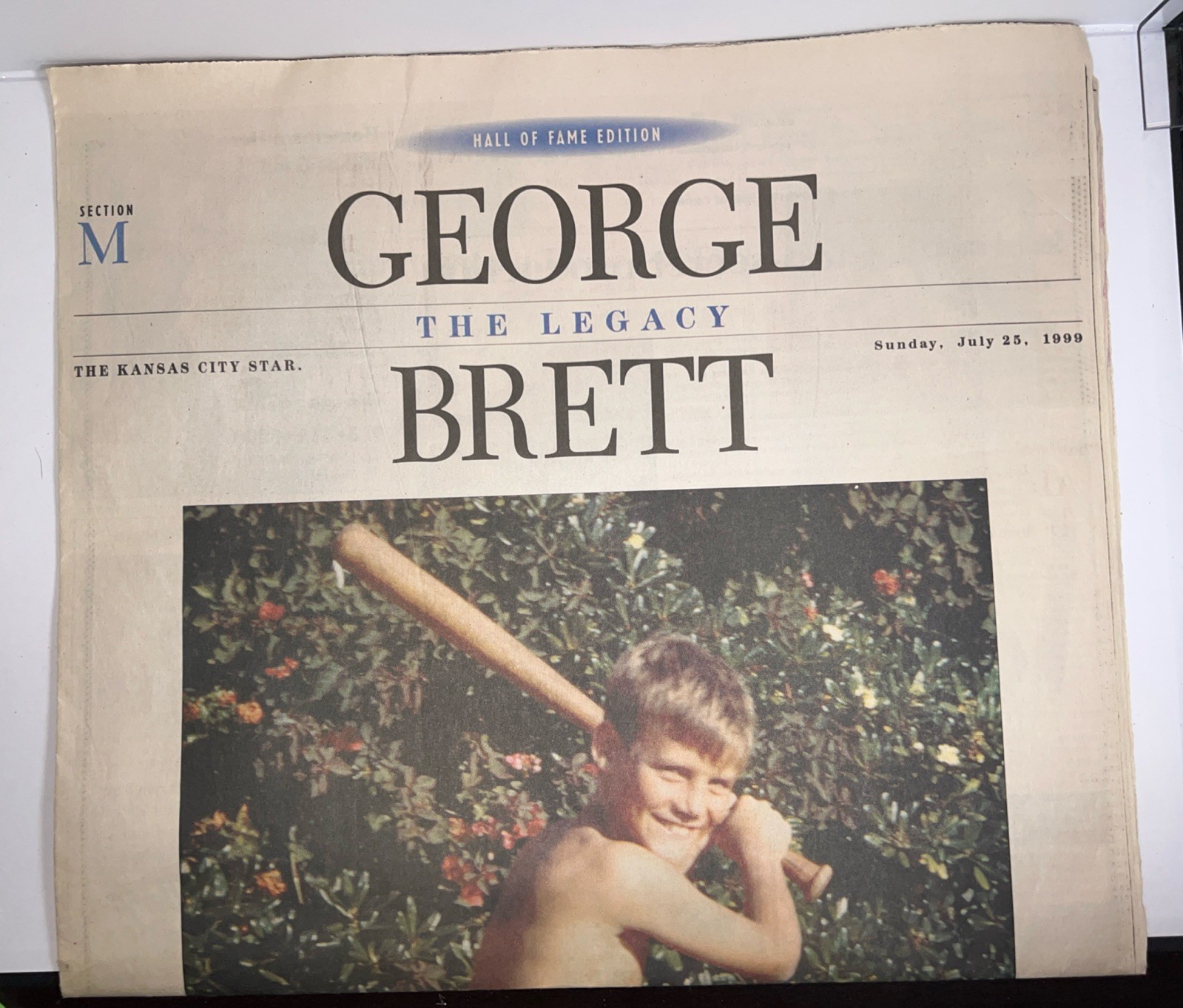 Kansas City Star Newspaper GEORGE BRETT KC Royals Cooperstown 1999 MLB Editorial