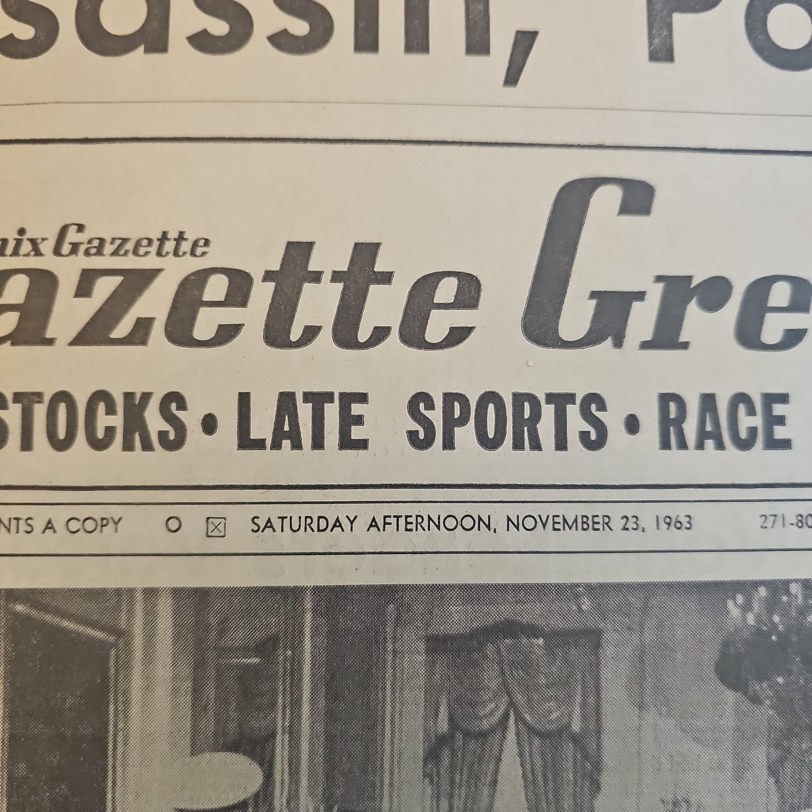 Vintage 1963 JFK Assassination Newspapers 4-Arizona Republic & Phoenix Gazette