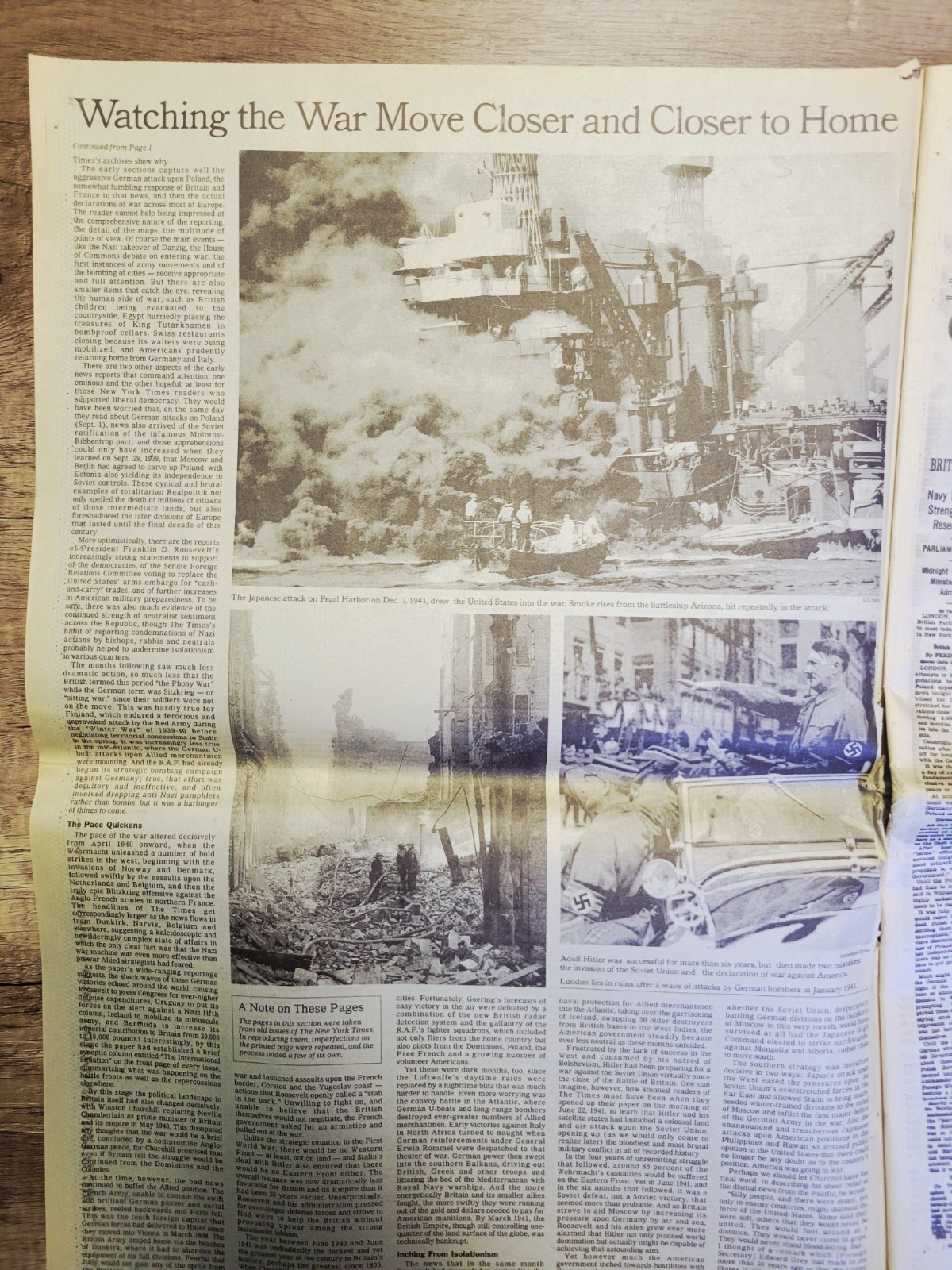 Lot of 2 – 1941 & 1943: New York Times Special “World War II” Parts 1 & 2 w/ COA