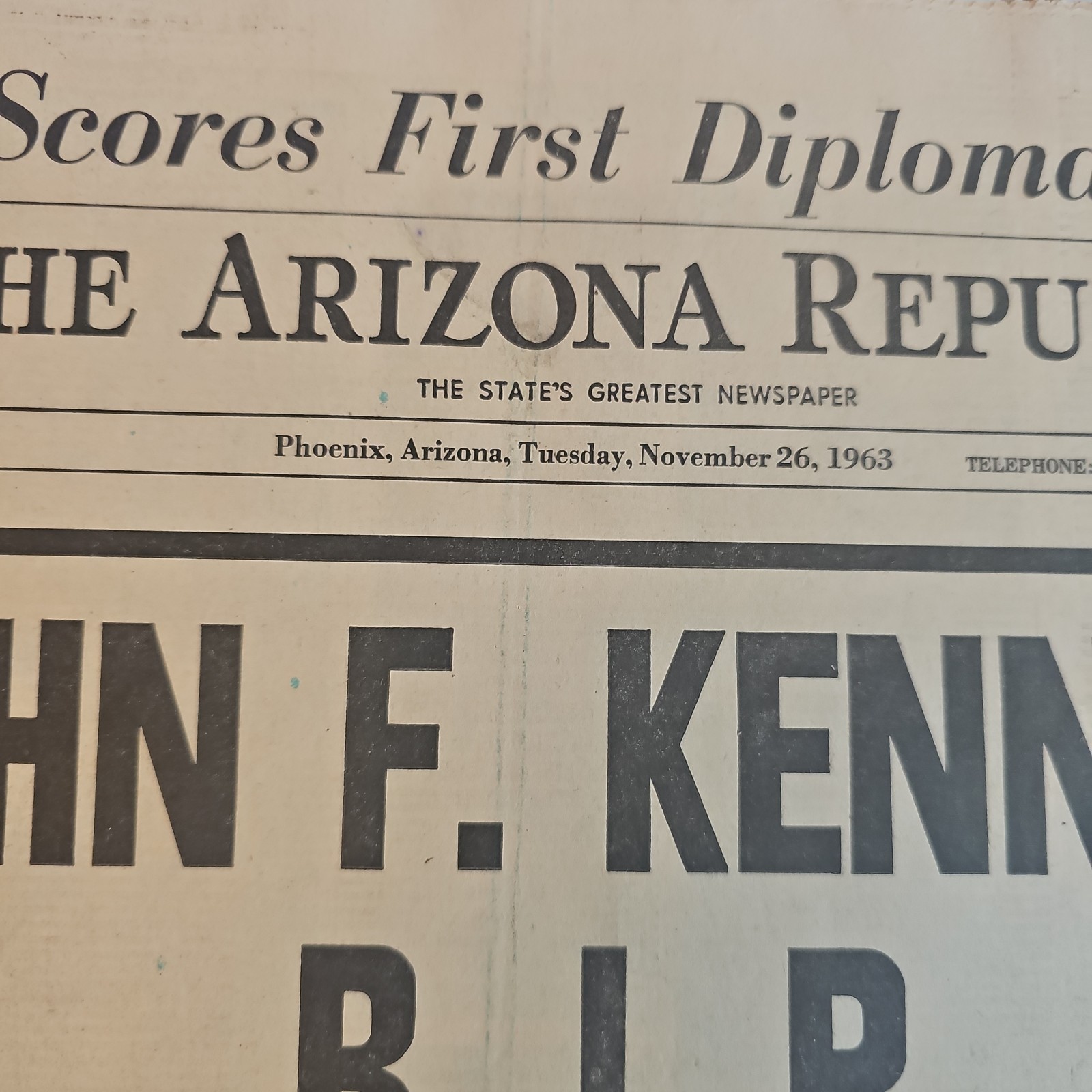 Vintage 1963 JFK Assassination Newspapers 4-Arizona Republic & Phoenix Gazette