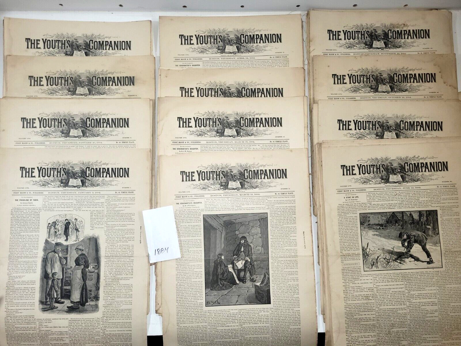 YC84 Lot 44 Issues YOUTH’S COMPANION 1884 Christmas Holiday Antique Ads