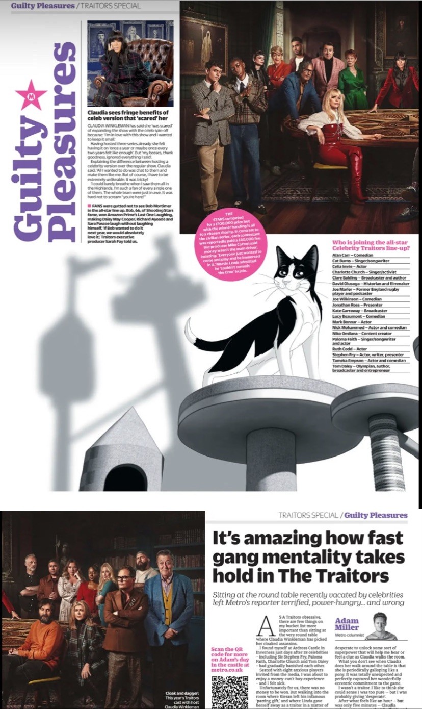 Celebrity Traitor BBC Preview Alan Carr Palom Faith Tom Daley News Clipping 2025