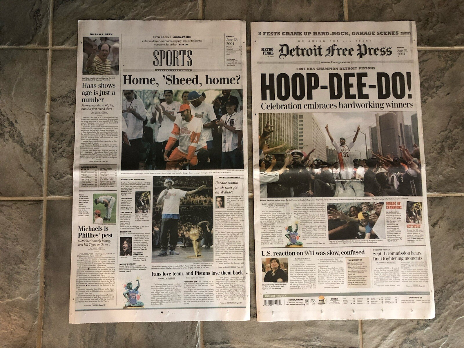2004 Detroit Pistons Basketball NBA Champions Newspaper
