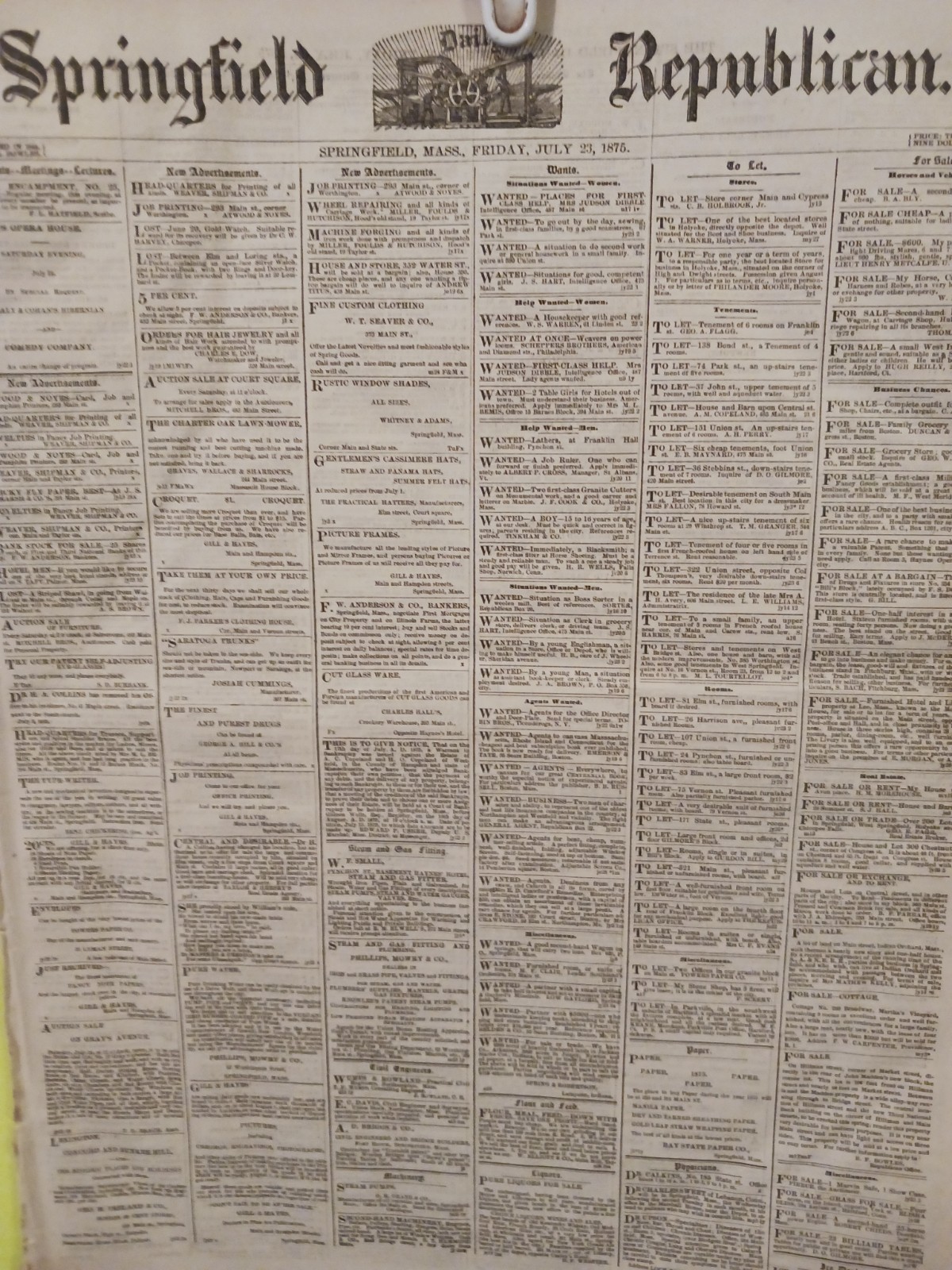 SPRINGFIELD REPUBLICAN – WALT WHITMAN THE POET – JULY 23, 1875
