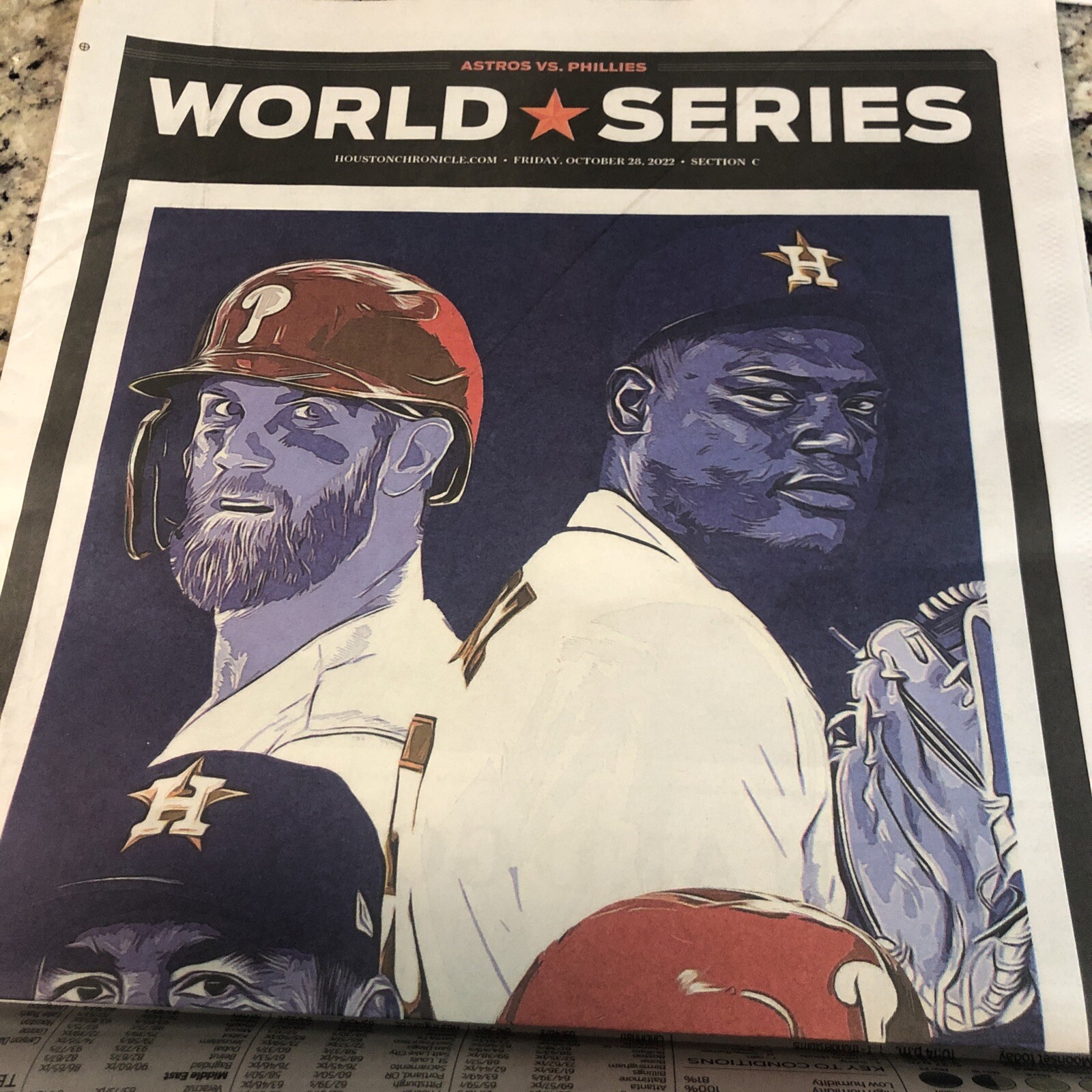 Astros 2022 World Series Houston Chronicle Lot 10/28 to 11/8