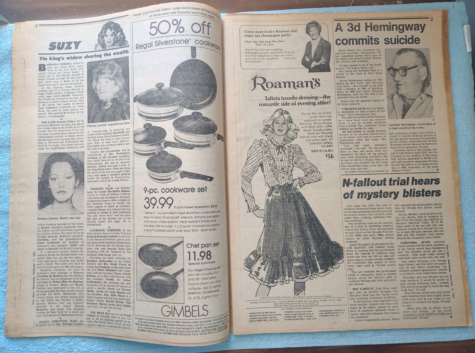 New York Daily News 15 September 1982 Princess Grace of Monaco Death Yankees ++