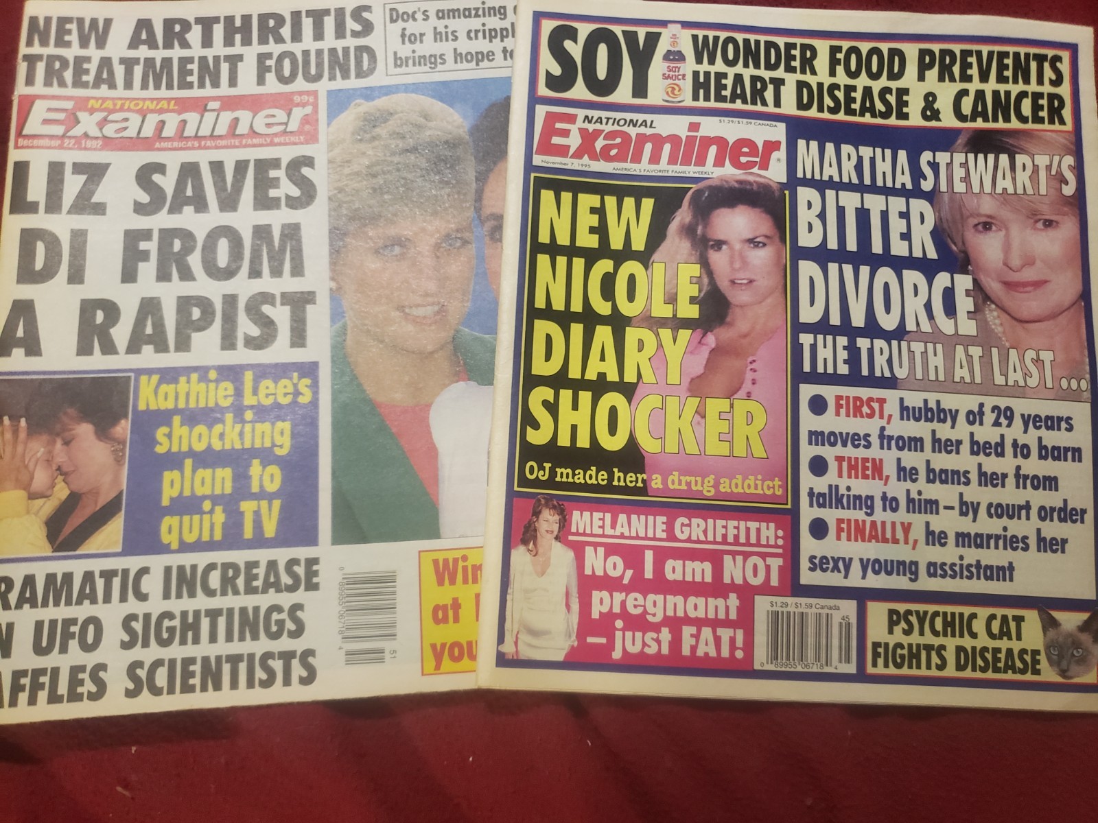 Lot Of 2 National Examiner 1992 Liz And Diana 1995 Nicole Brown Simpson