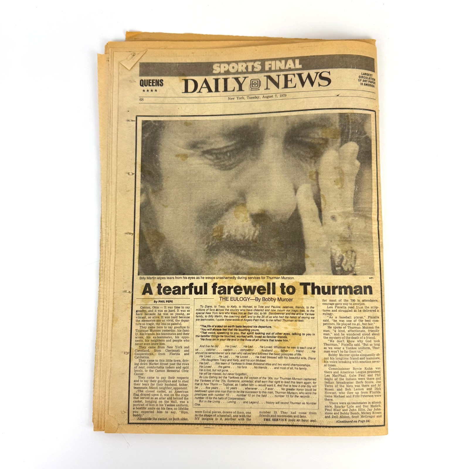 Vintage Sicilian Mafia New York Mafia Newspaper Michele Sindona Faked Kidnapping