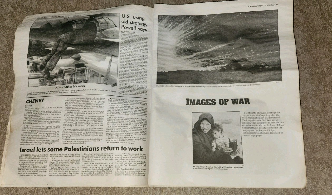 VTG 1991 Stars & Stripes Desert Strom Newspaper Military Commemorative Edition