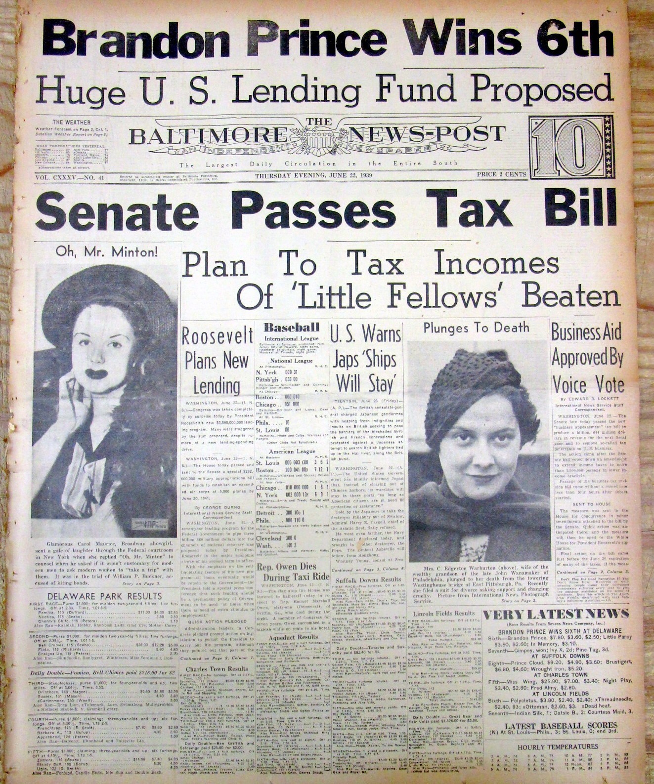 1939 display newspaper LOU GEHRIG DIAGNOSED WITH FATAL DISEASE & QUITS BASEBALL
