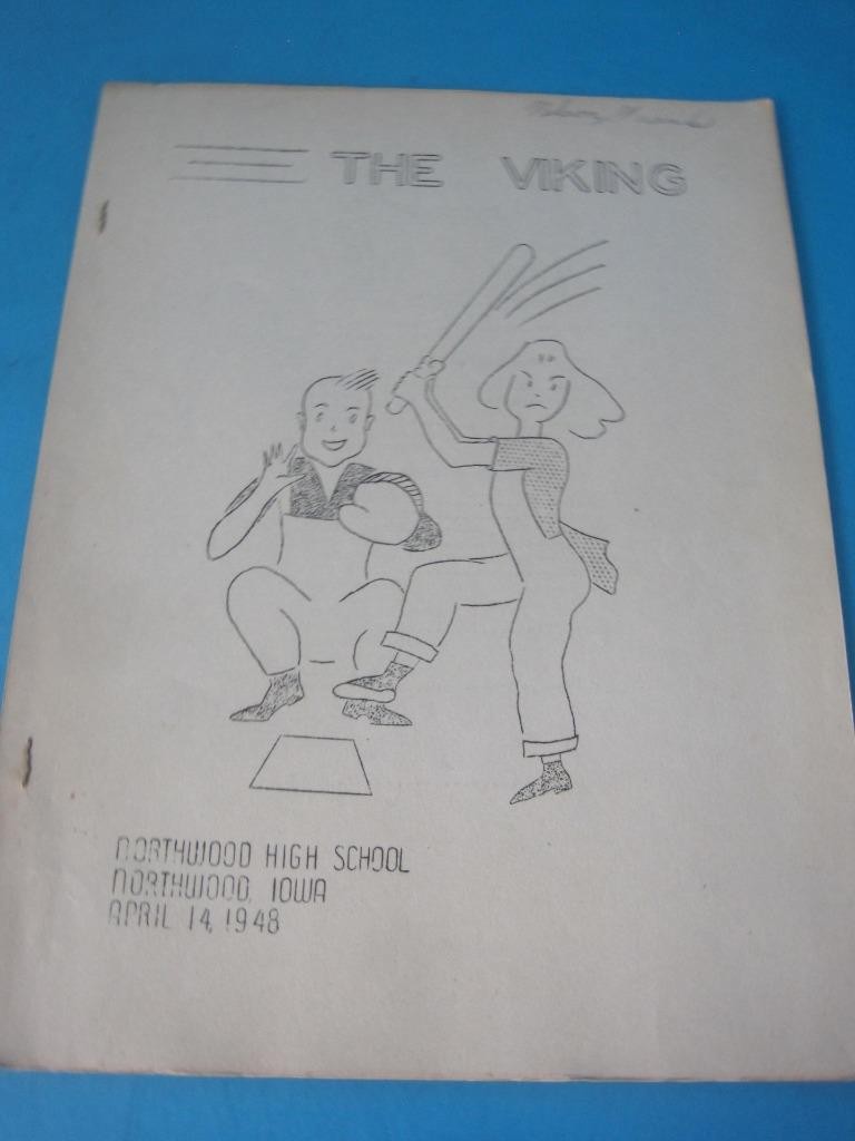 LOT OF 14 THE VIKING NORTHWOOD HIGHSCHOOL IOWA 1947-1948 NEWSPAPER BOOKLET RARE