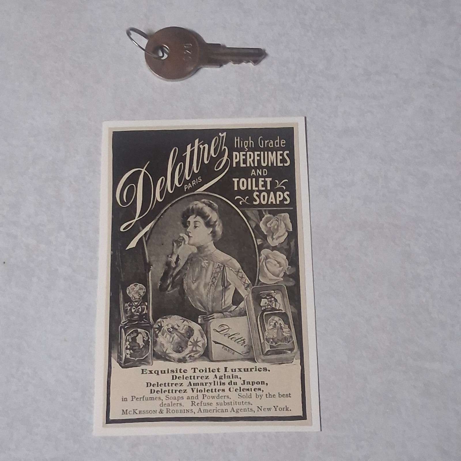 Antique Newspaper Clipping Deletrez Perfume & Toilet Soaps 1900’s Paper Ephemera
