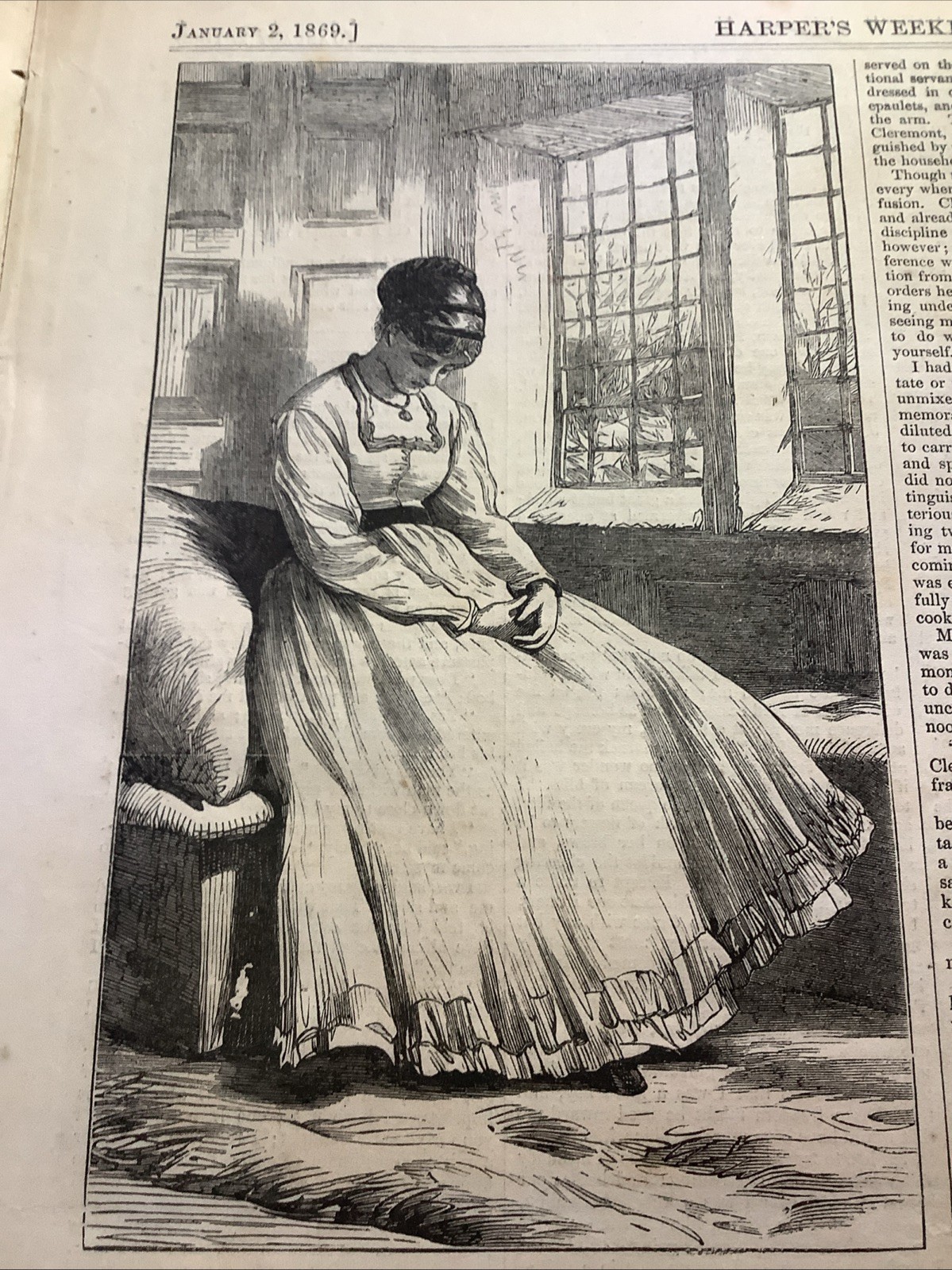 1869 HARPER’S WEEKLY NEWSPAPER ~ SANTA COVER ~ WINSLOW HOMER PRINT