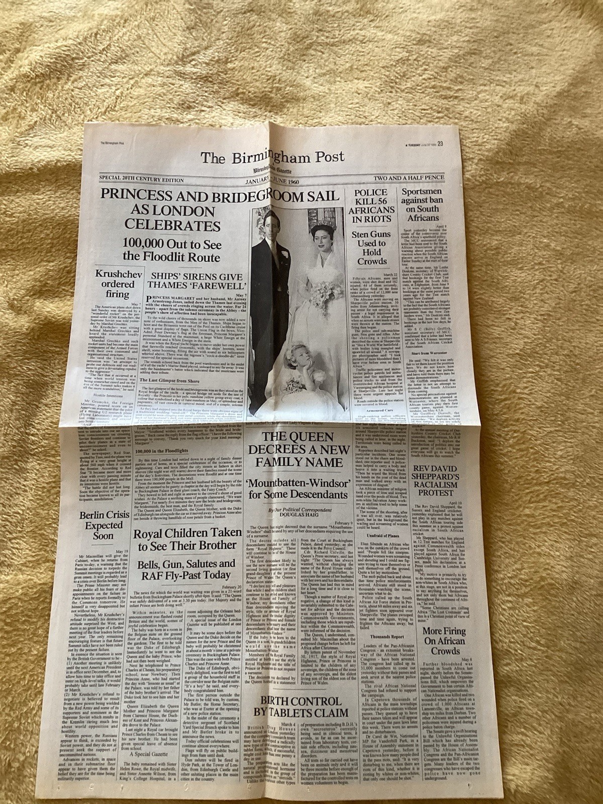 Birthday Year Newspaper Reprinted Jan To June 1960 Bham Post Princess Margaret