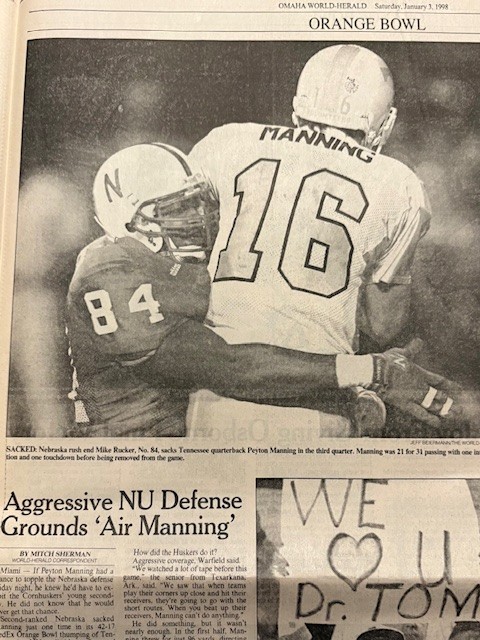 1/3/1998 OMAHA WORLD HERALD NEBRASKA vs TENNESSEE ORANGE BOWL POST-GAME COVERAGE