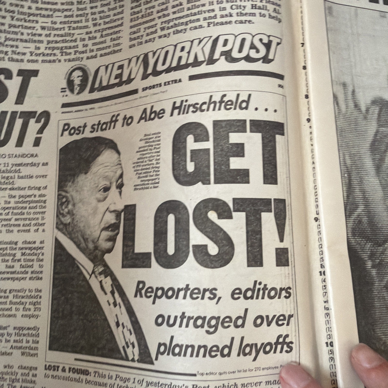 New York Post Metro ed., March 16, 1993. Founded In 1801 By Alexander Hamilton