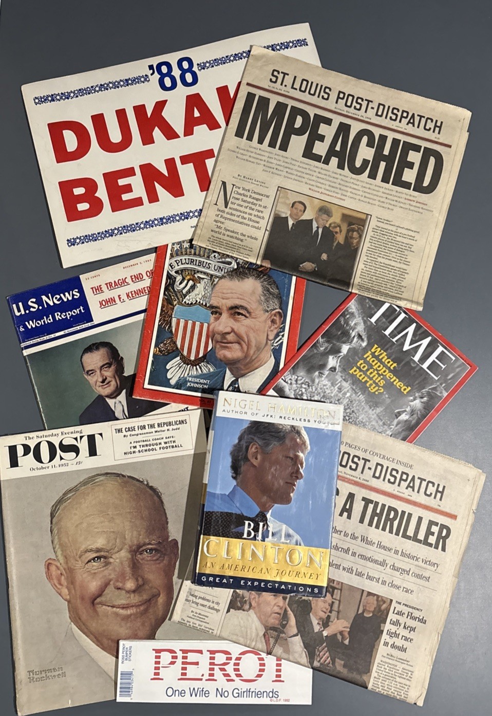 Vintage Political and Presidential Campaign Items With Newspapers and Magazines