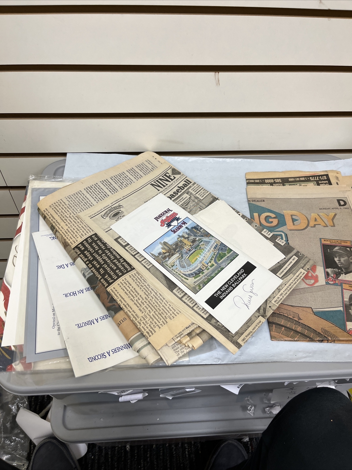 Set Of 1993 Plain Dealer Indians Newspaper And Other