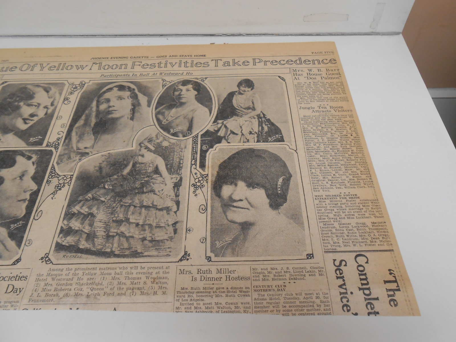 Phoenix matrons Newspaper Photos. Phoenix – Mrs. Gordon Shackelford. Clipped