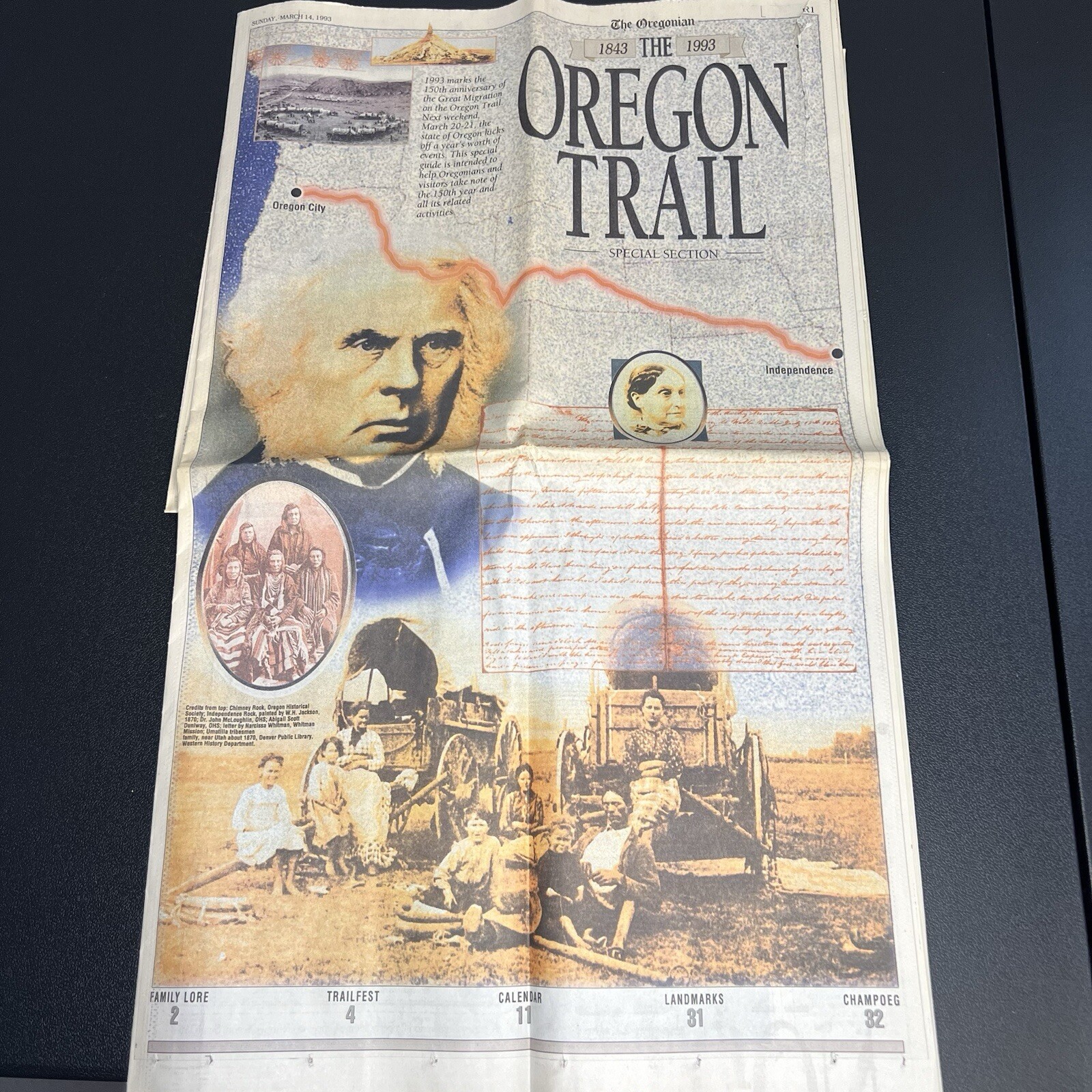 NEWSPAPER March 14, 1993 – The Oregonian OREGON TRAIL